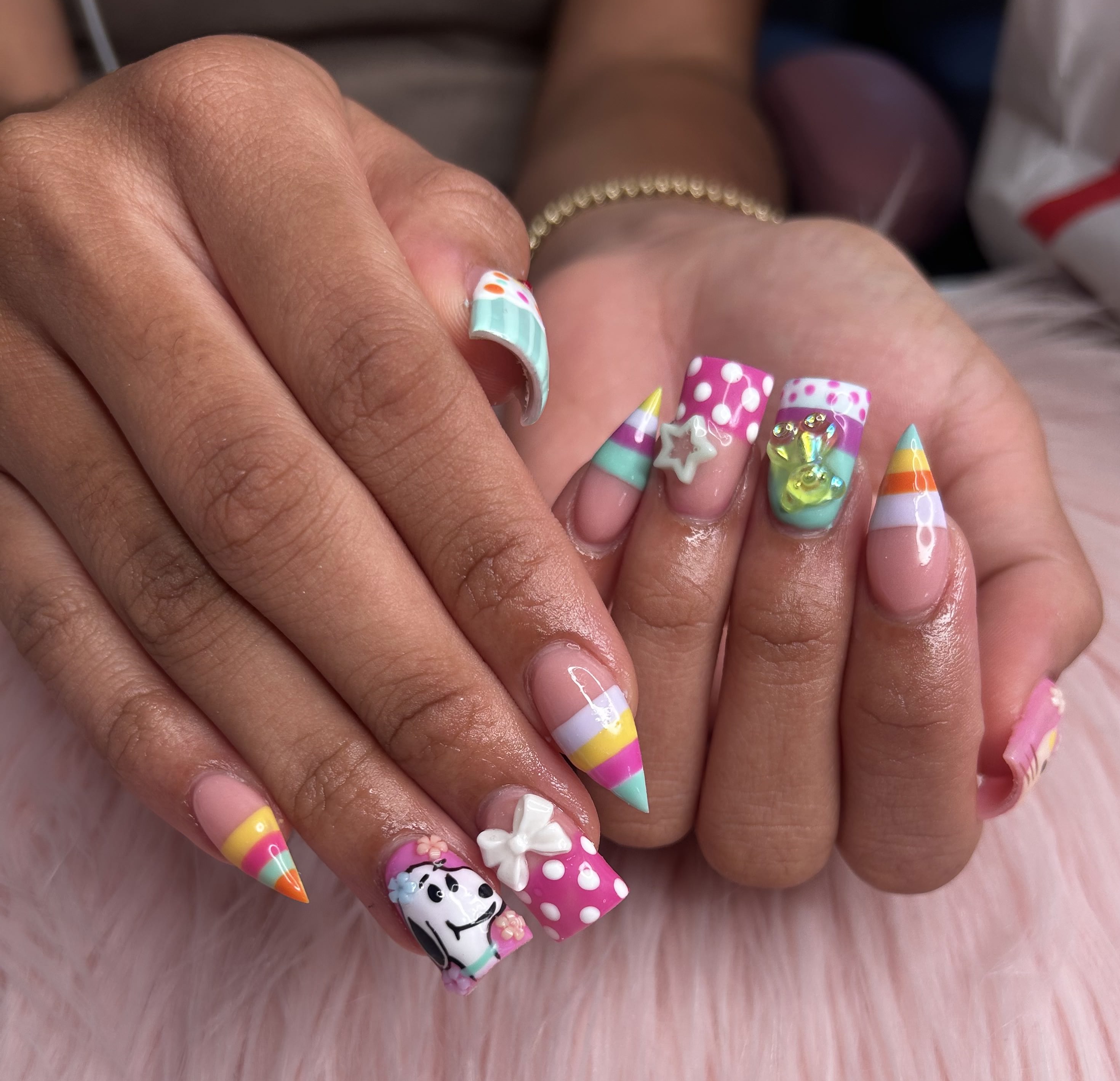 Pink nail styling